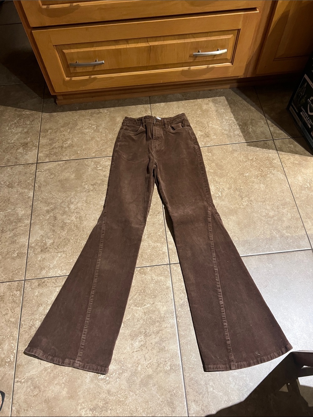 Dark Brown Corduroy Flare Pants